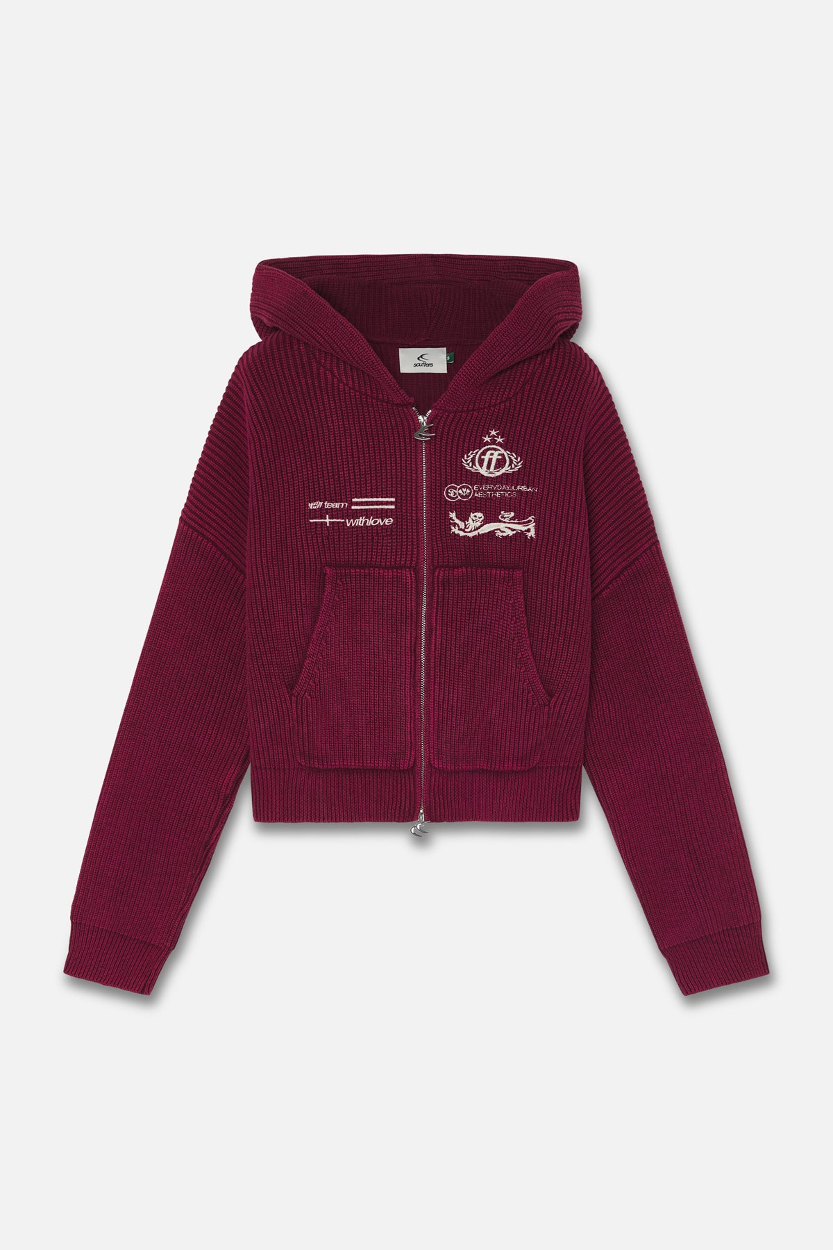 Mayor Burgundy Knit Zipper