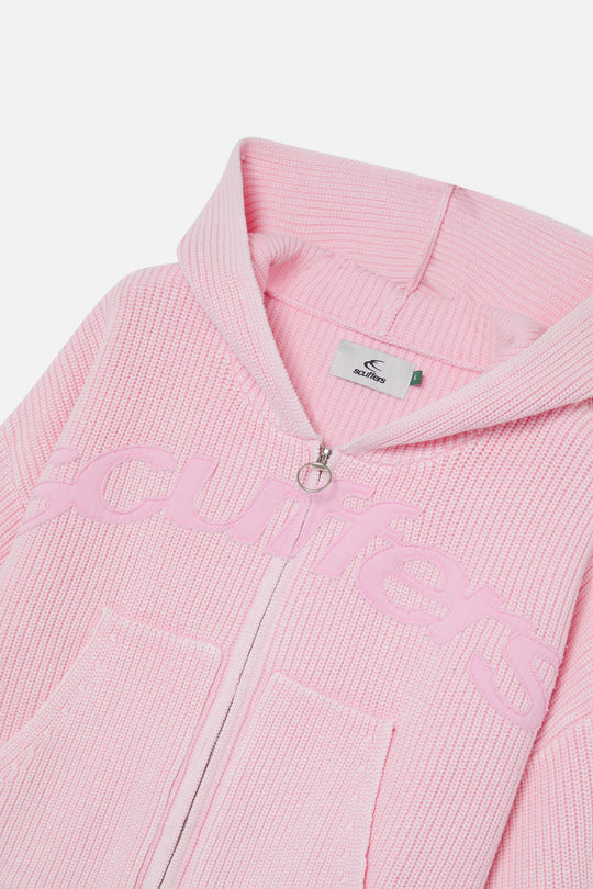 New Light Pink Buzz Knit Zipper - Knitwear | Scuffers