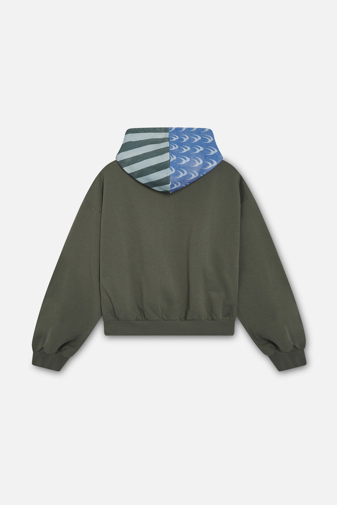 Nowhere Green Zipped Hoodie