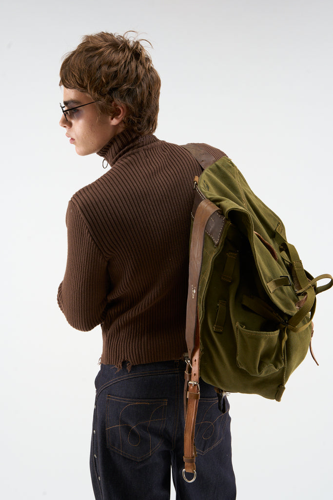 Bawdy Knit Brown Zipper