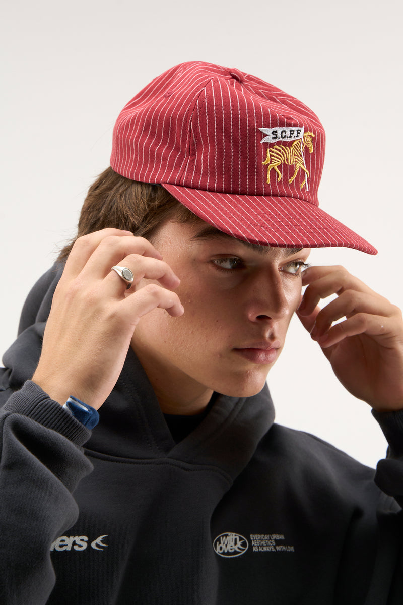 Pinstripe Burgundy Cap