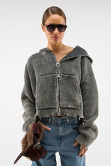 New Light Dark Buzz Knit Zipper