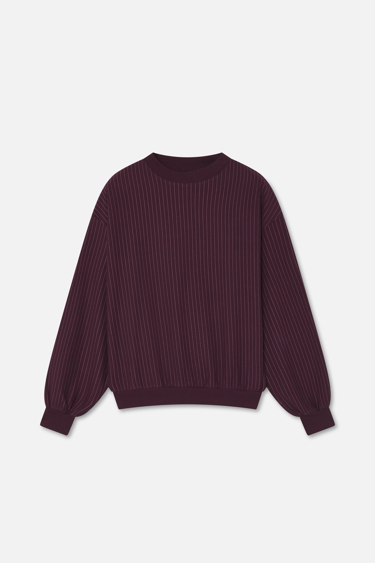 Pinstripe Burgundy Crewneck