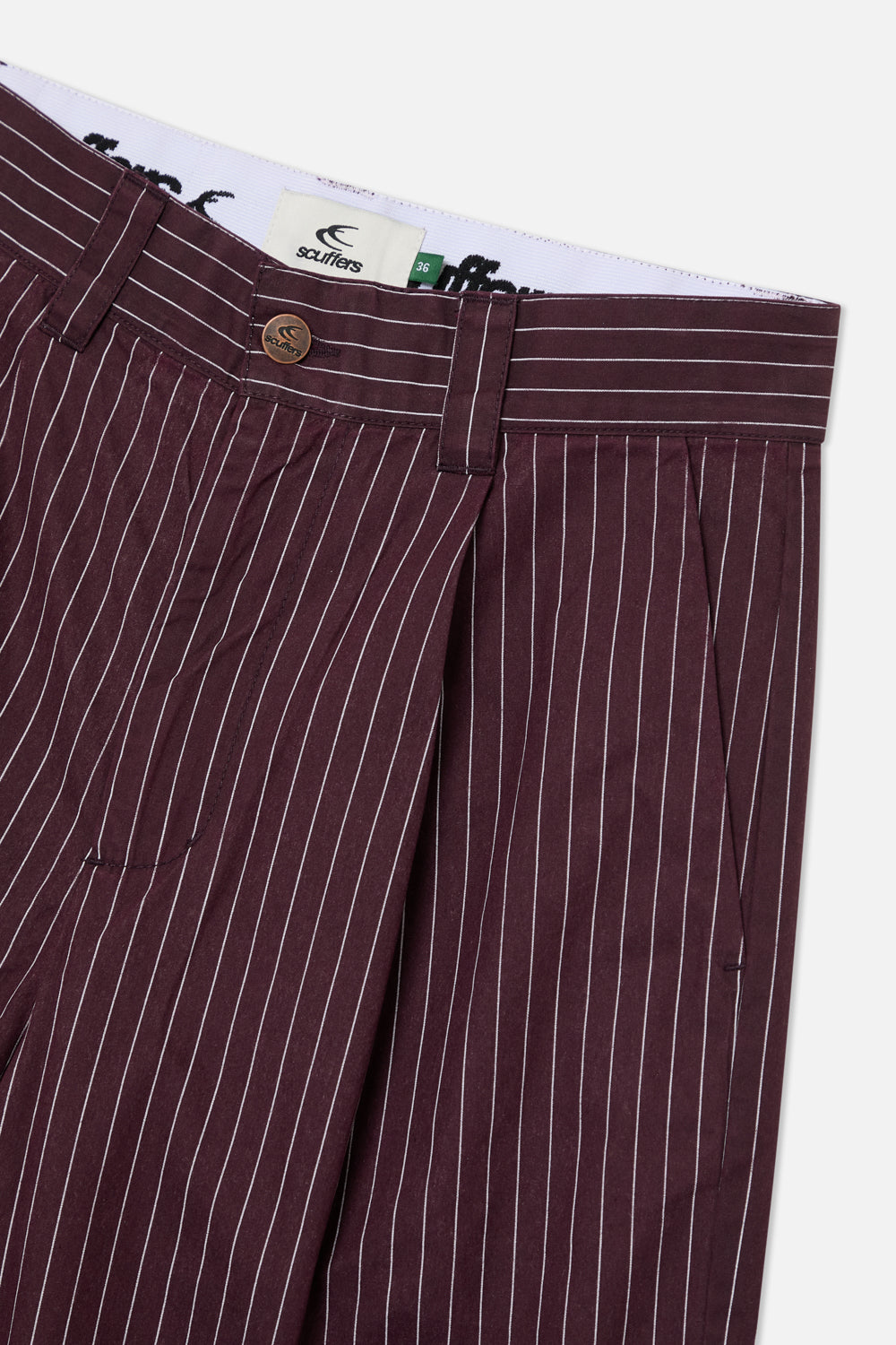Pinstripe Burgundy Pants – Scuffers