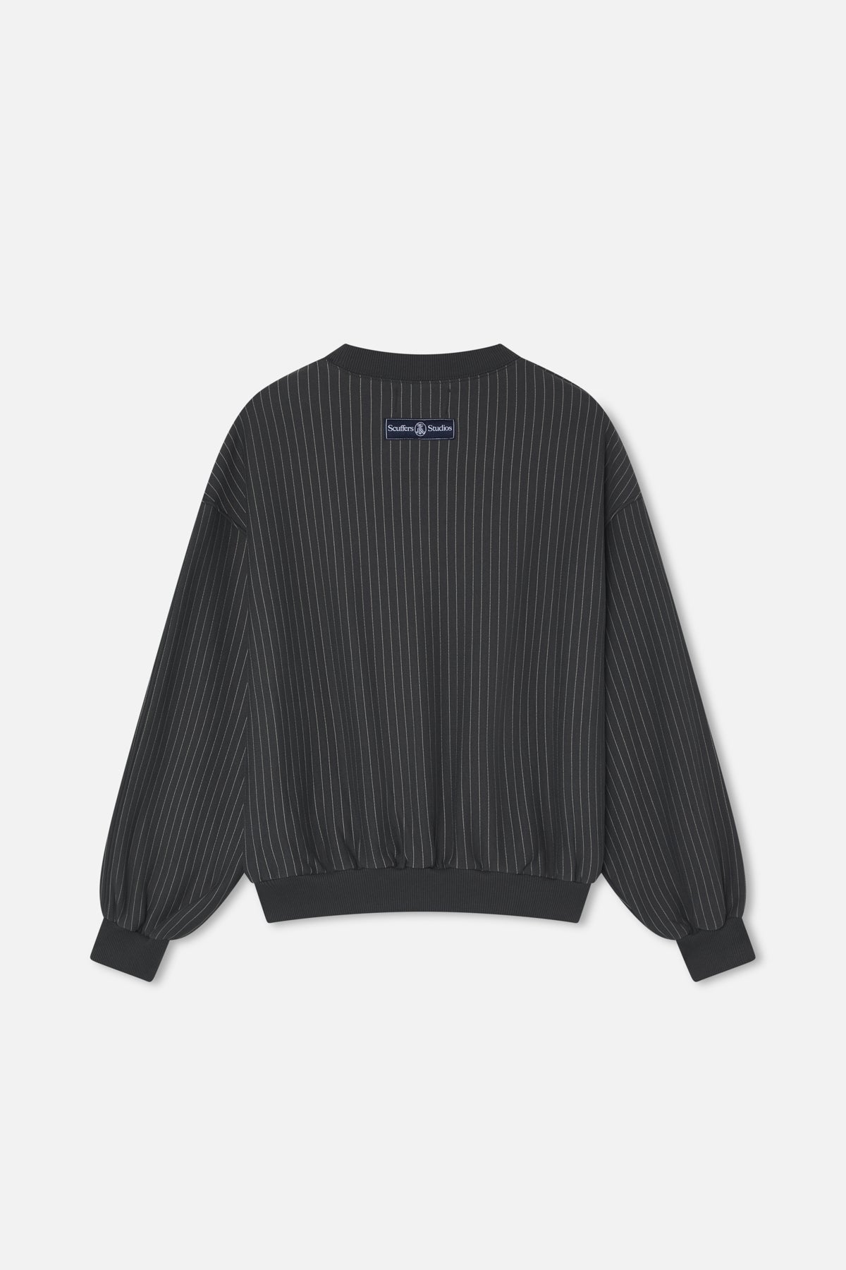 Pinstripe Dark Grey Crewneck