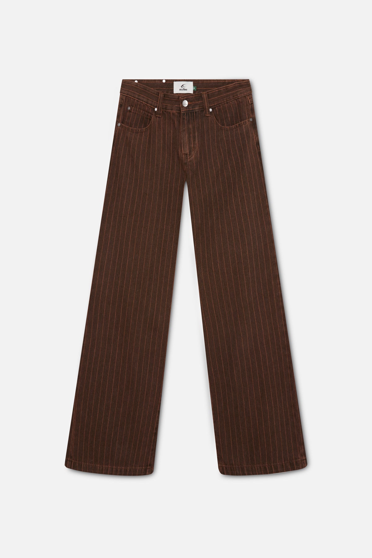 Pinstripe Carrie Brown Pants