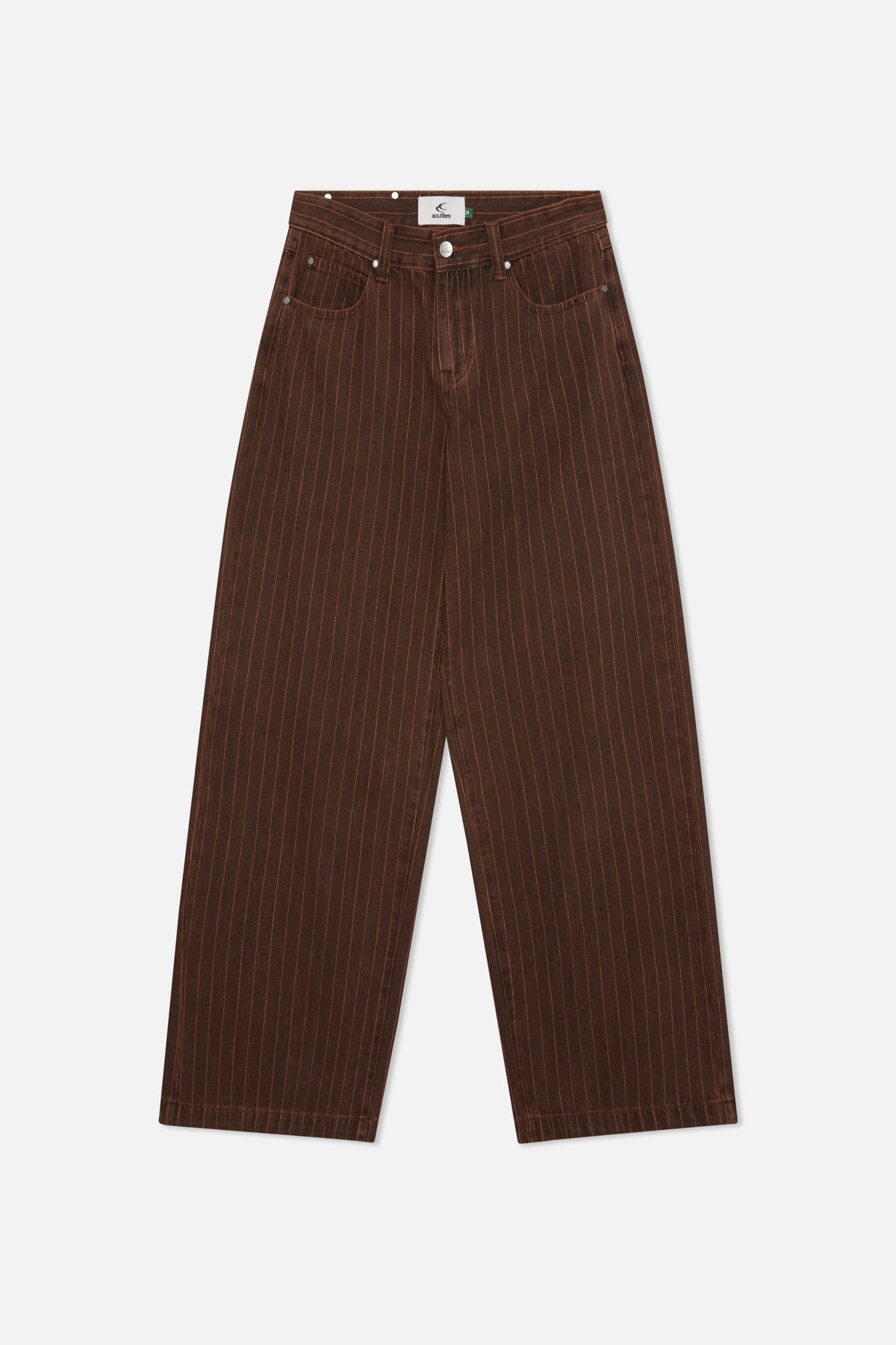 Pinstripe Carrie Brown Pants