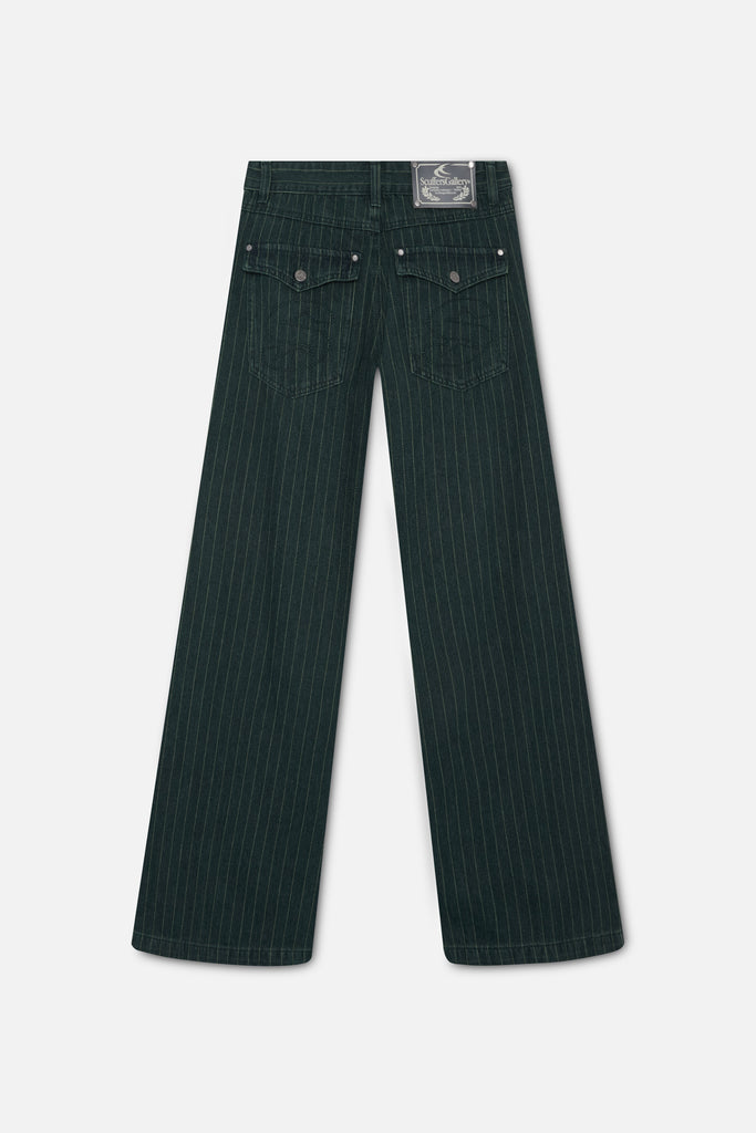 Pinstripe Carrie Green Pants
