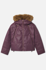 Raw Burgundy Puffer Jacket