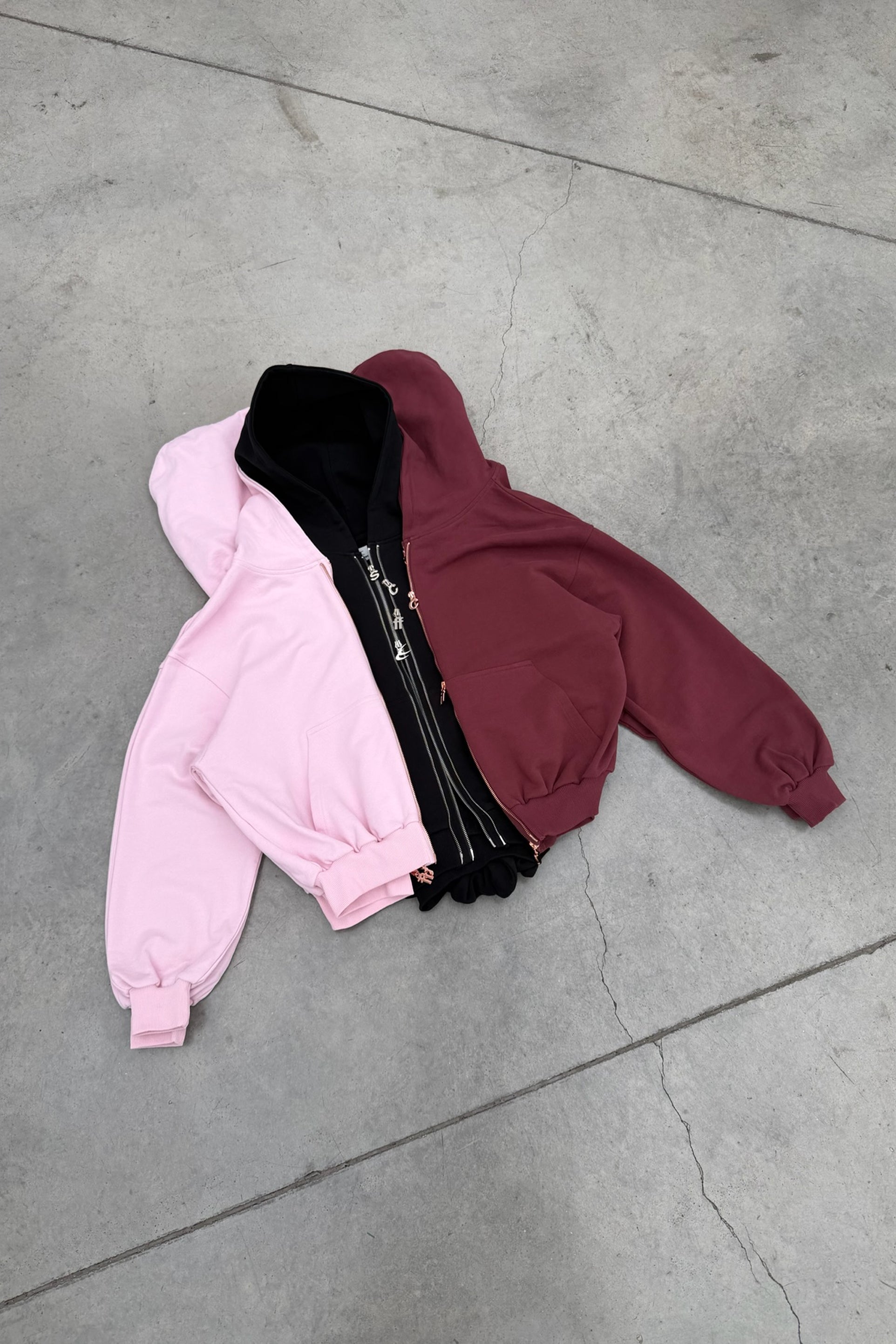 Steel Burgundy Zipper