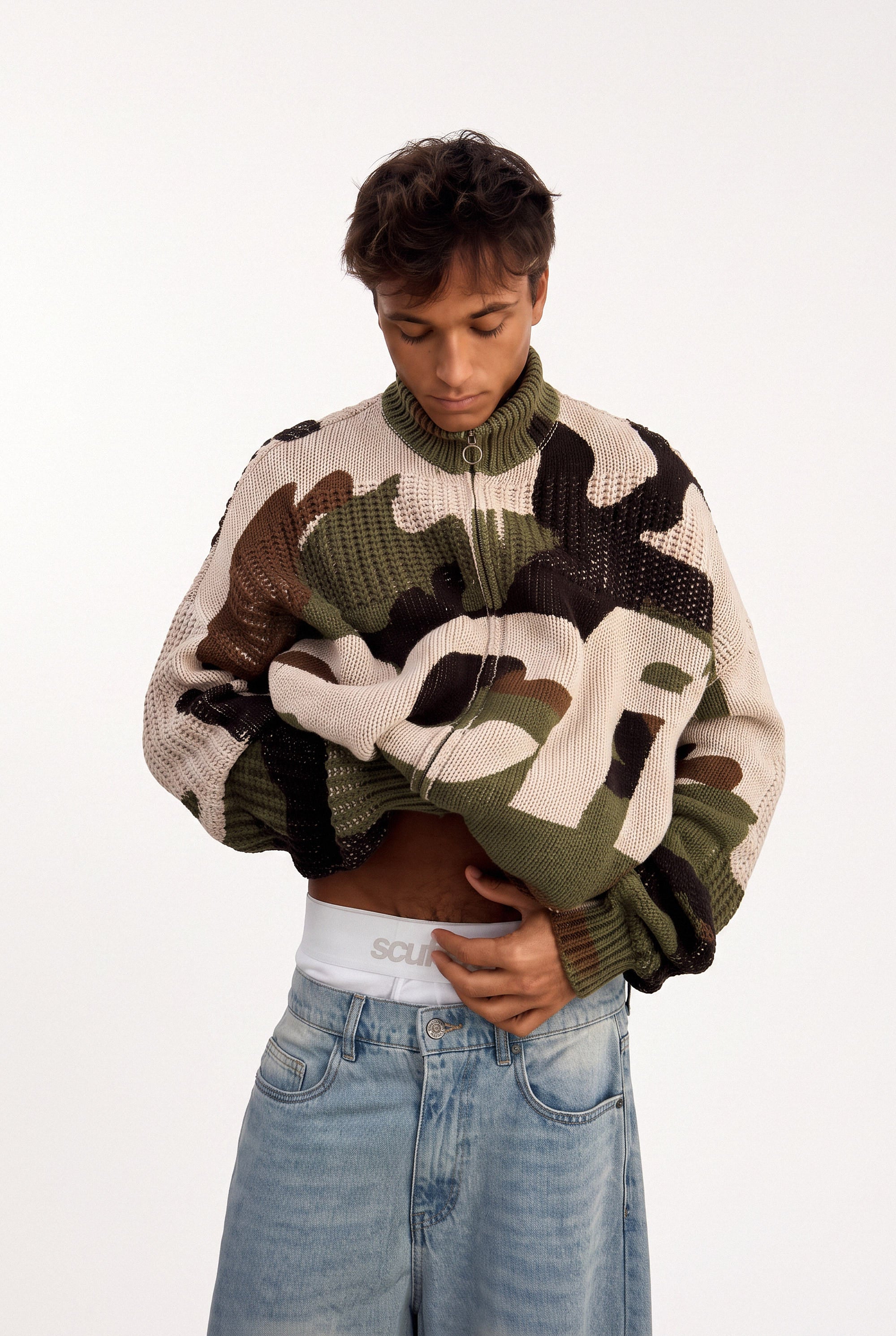 SCFF Camo Knit Zipper