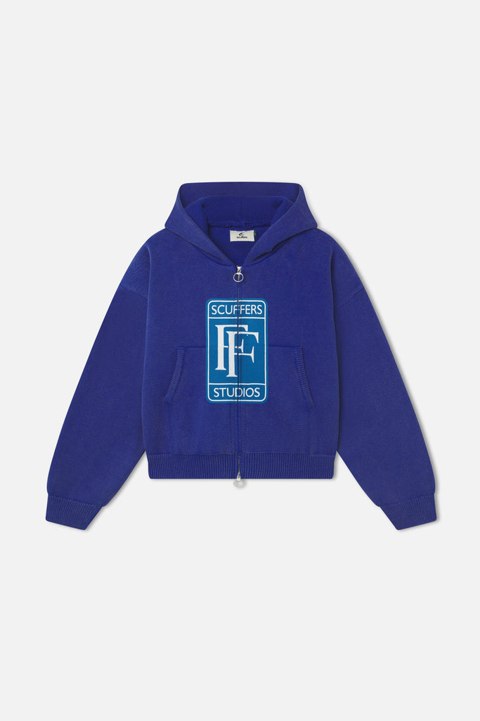 Rolly Blue Knit Zipper