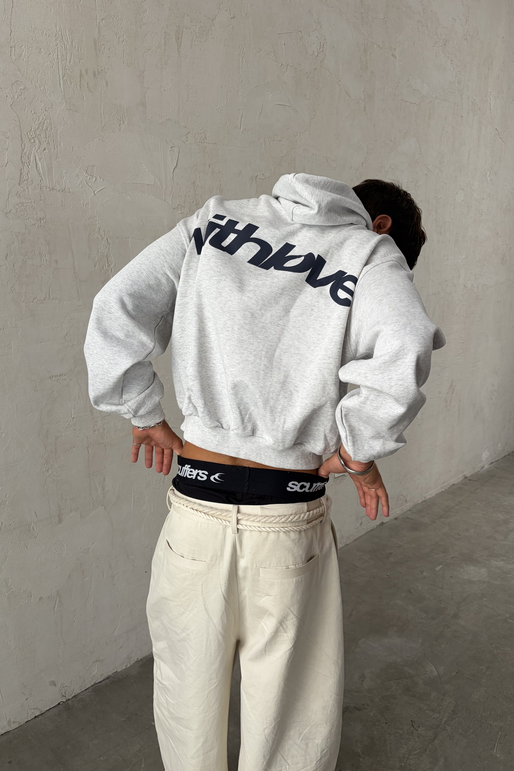 Sign Light Grey Hoodie - Oversized Hoodie | Scuffers