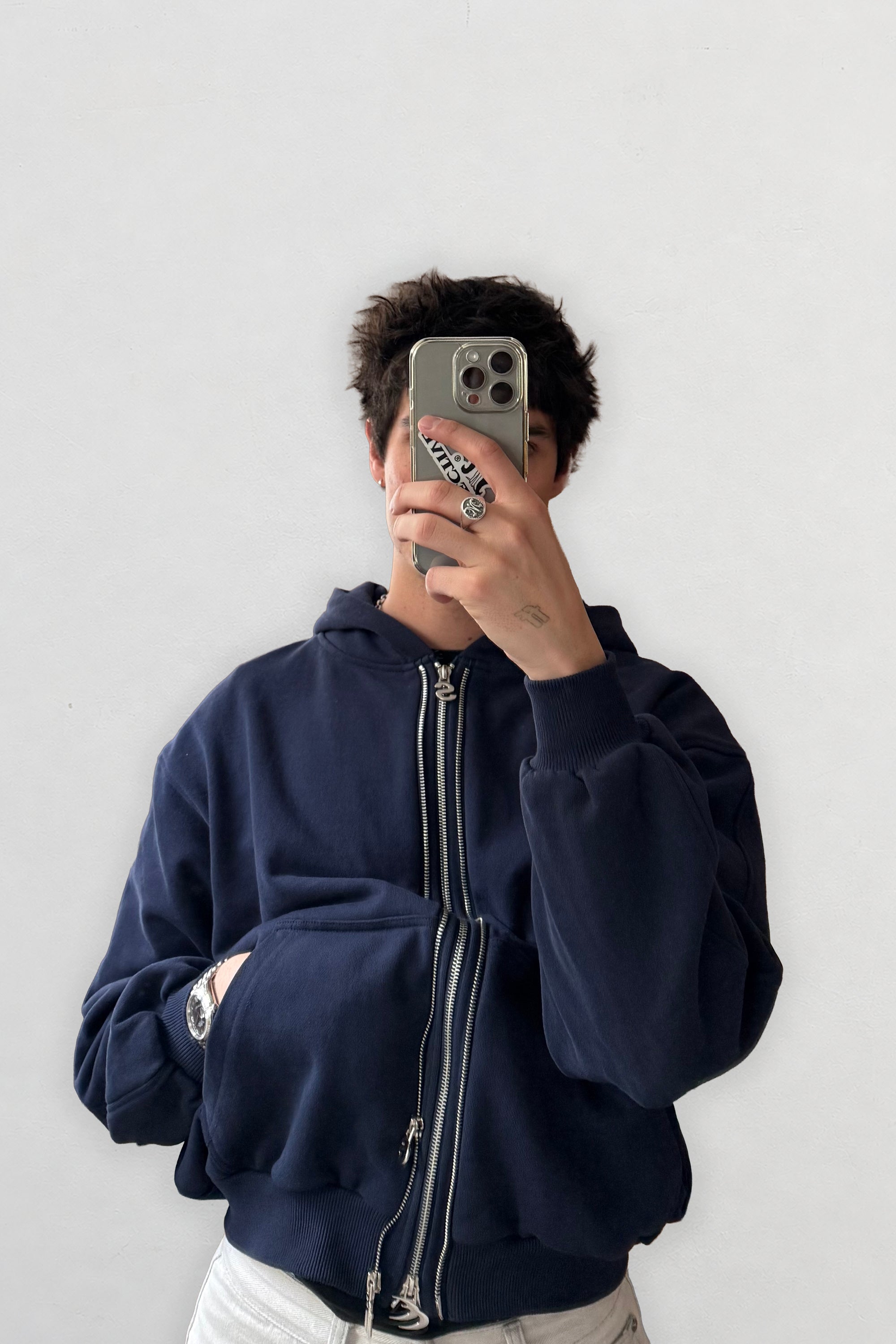 Steel Navy Zipper – Scuffers
