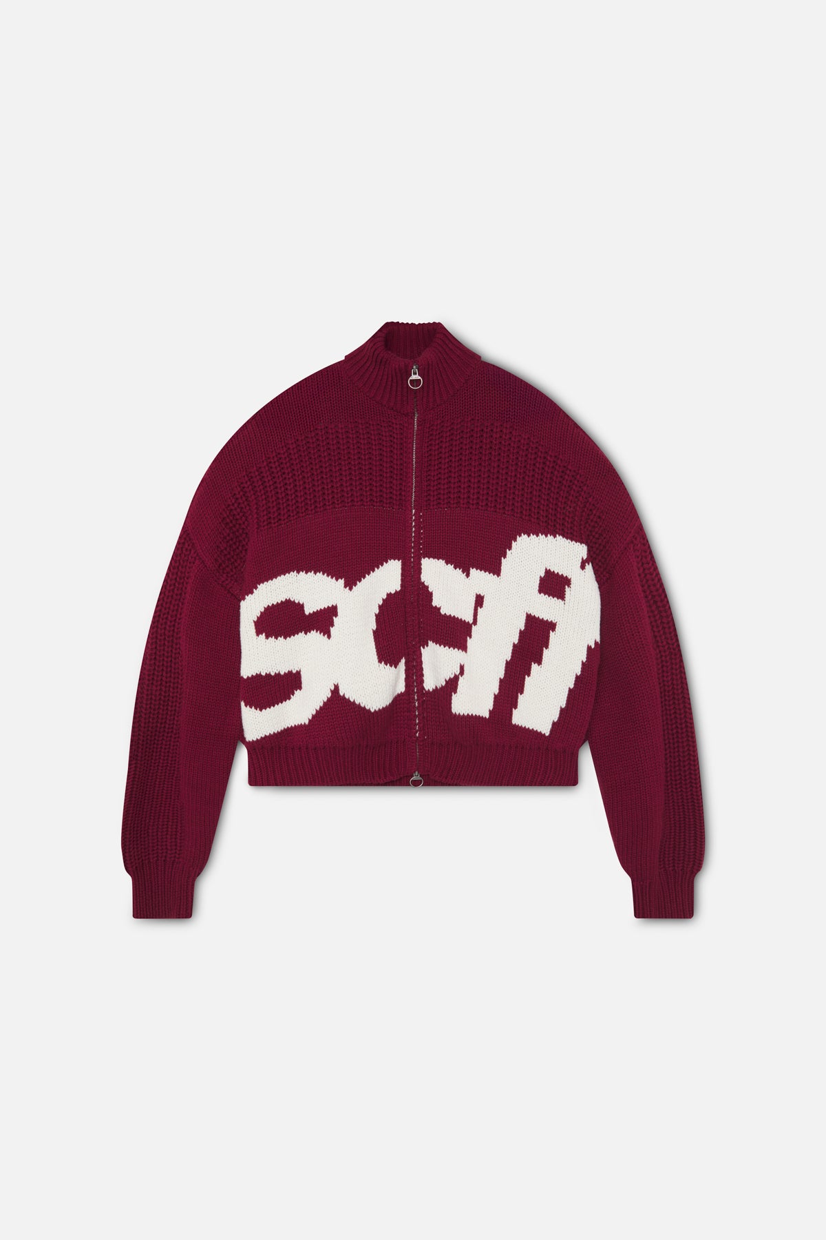 Scff Red Knit Zipper - Knitwear | Scuffers
