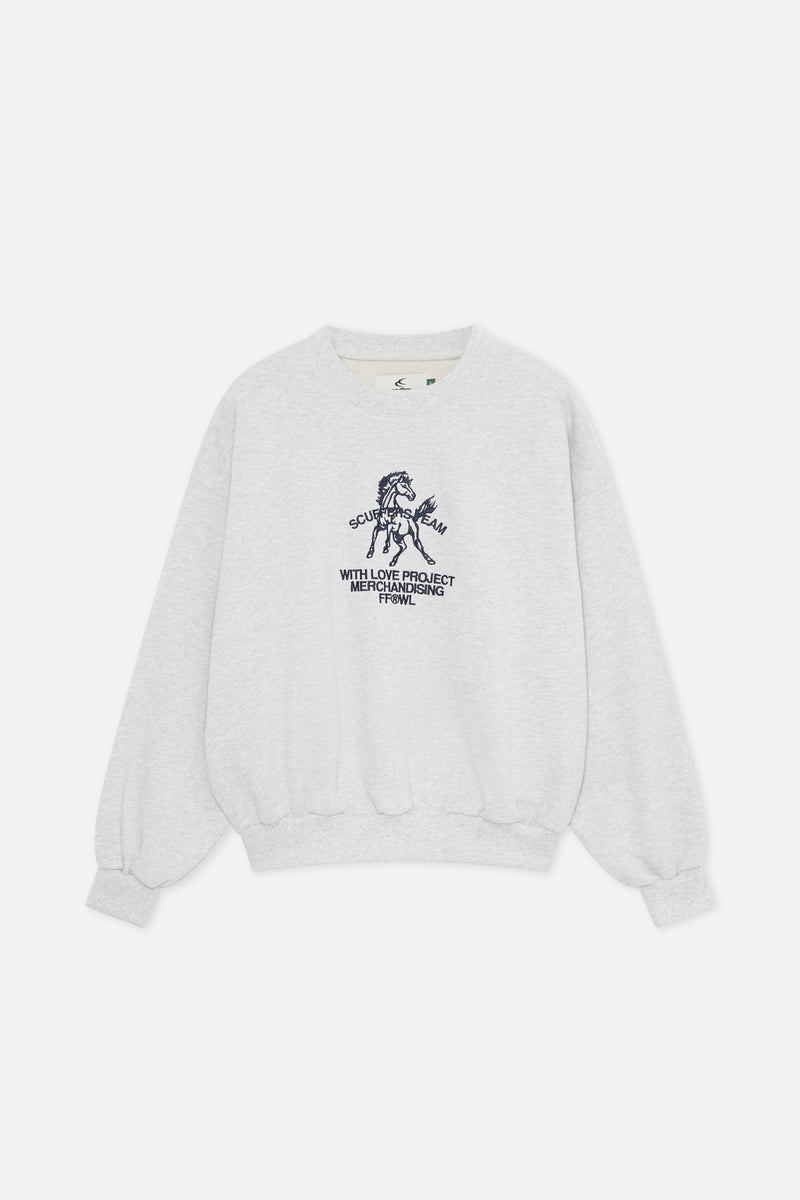 Horse Light Grey Crewneck – Scuffers