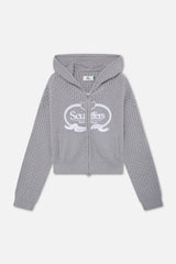 South Europe Light Grey Knit Zipper