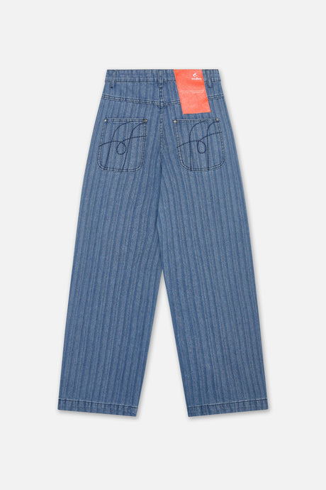 Striped Blue Denim Pants – Scuffers