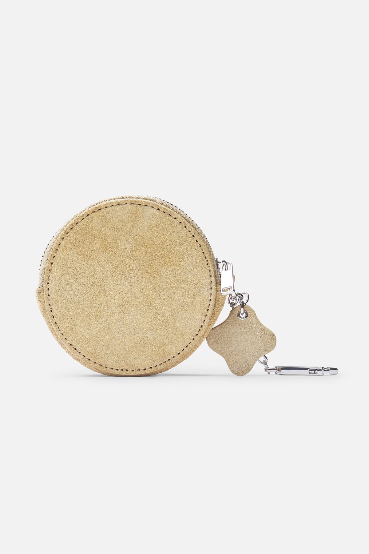Suede Ecru Keychain Wallet