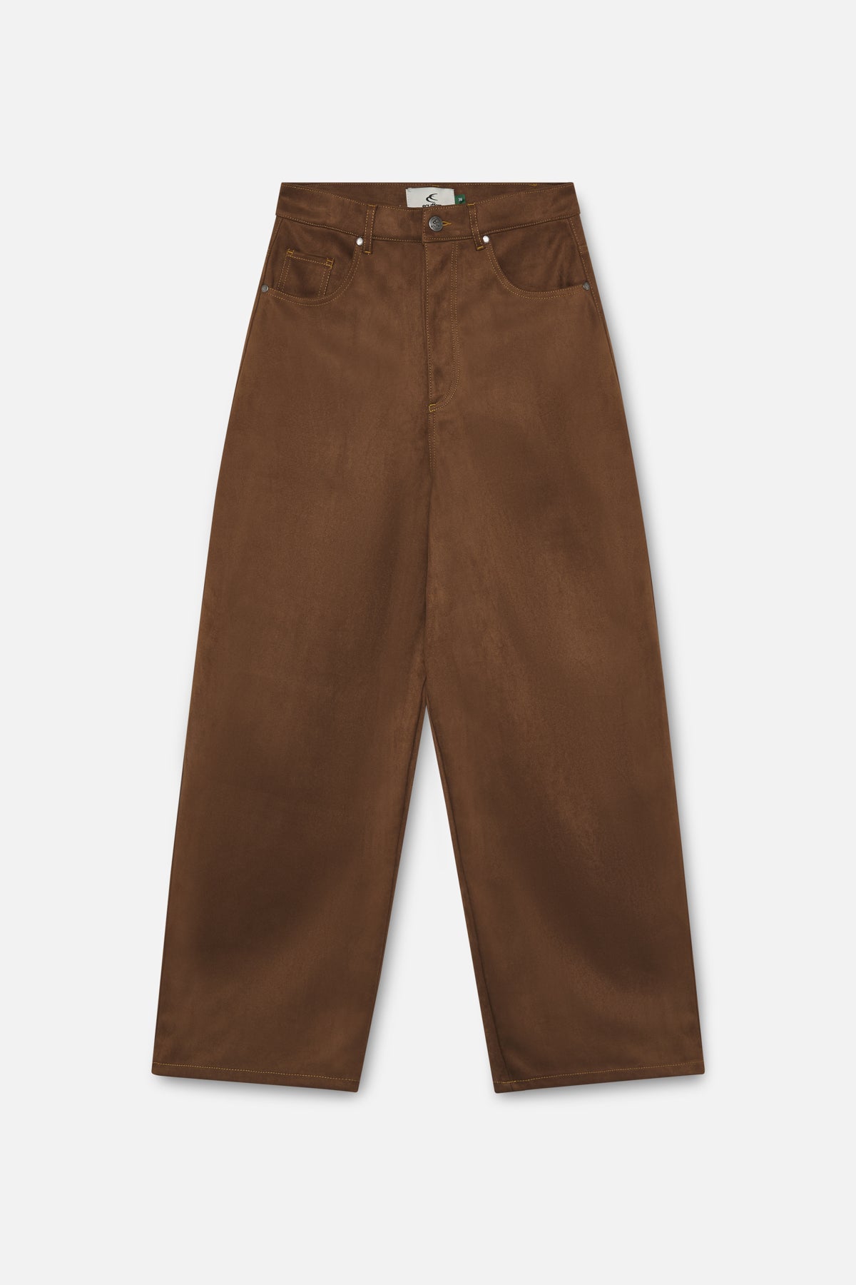 Suede Dark Brown Jumbo Pants