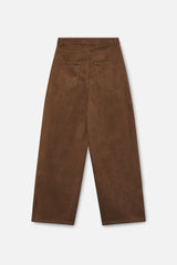 Suede Dark Brown Jumbo Pants