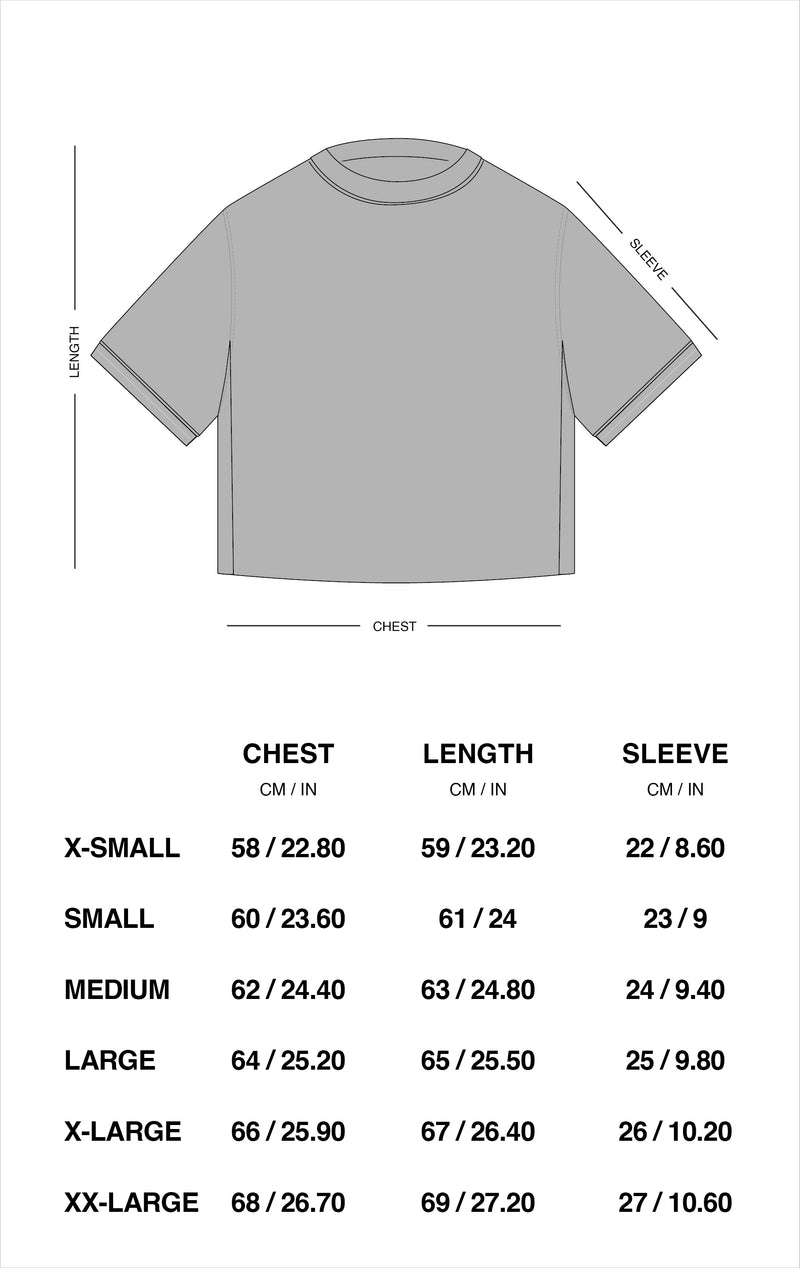 Guía de tallas oficial de Scuffers para Chief Burgundy T-Shirt