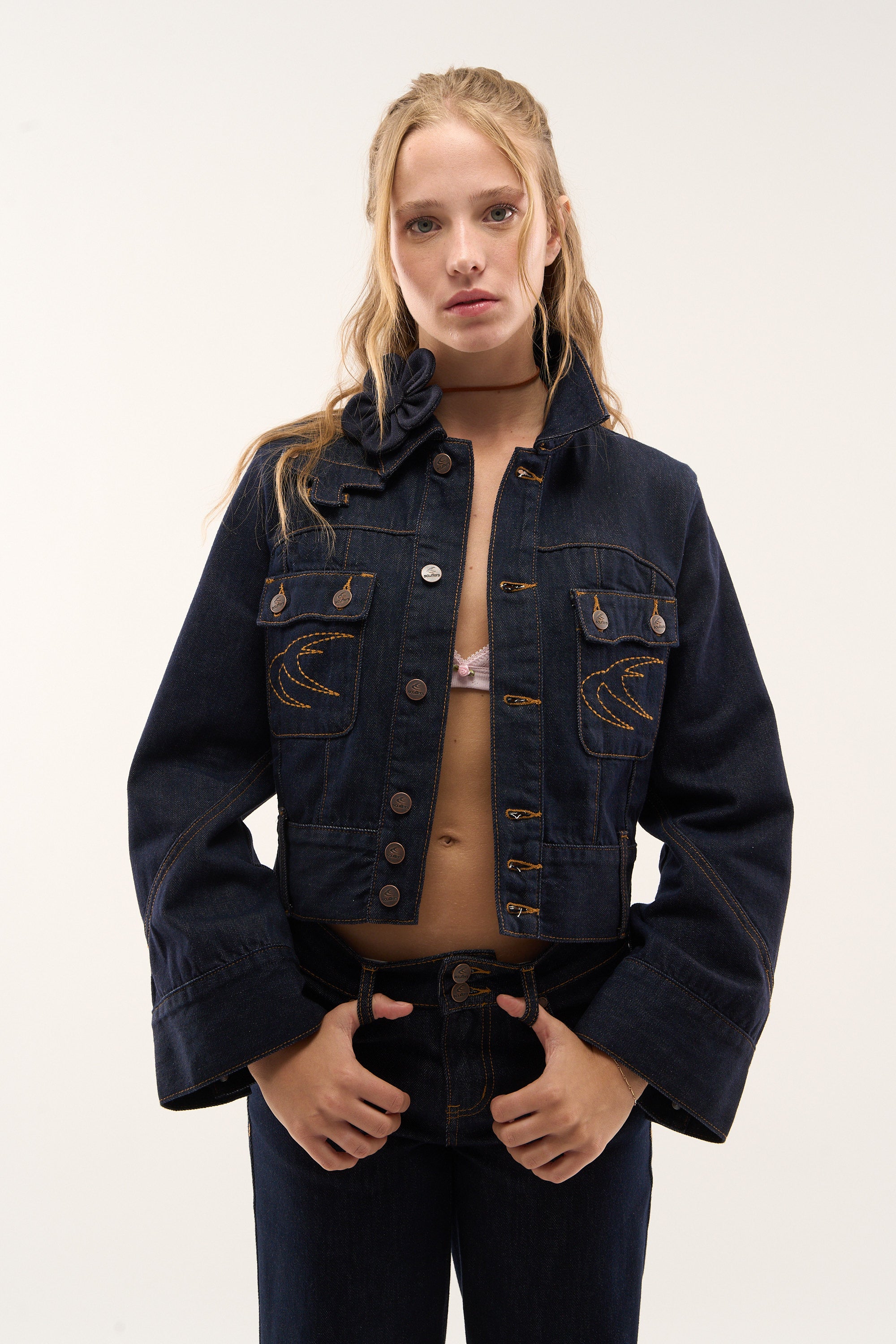 Marine Dark Blue Denim Jacket