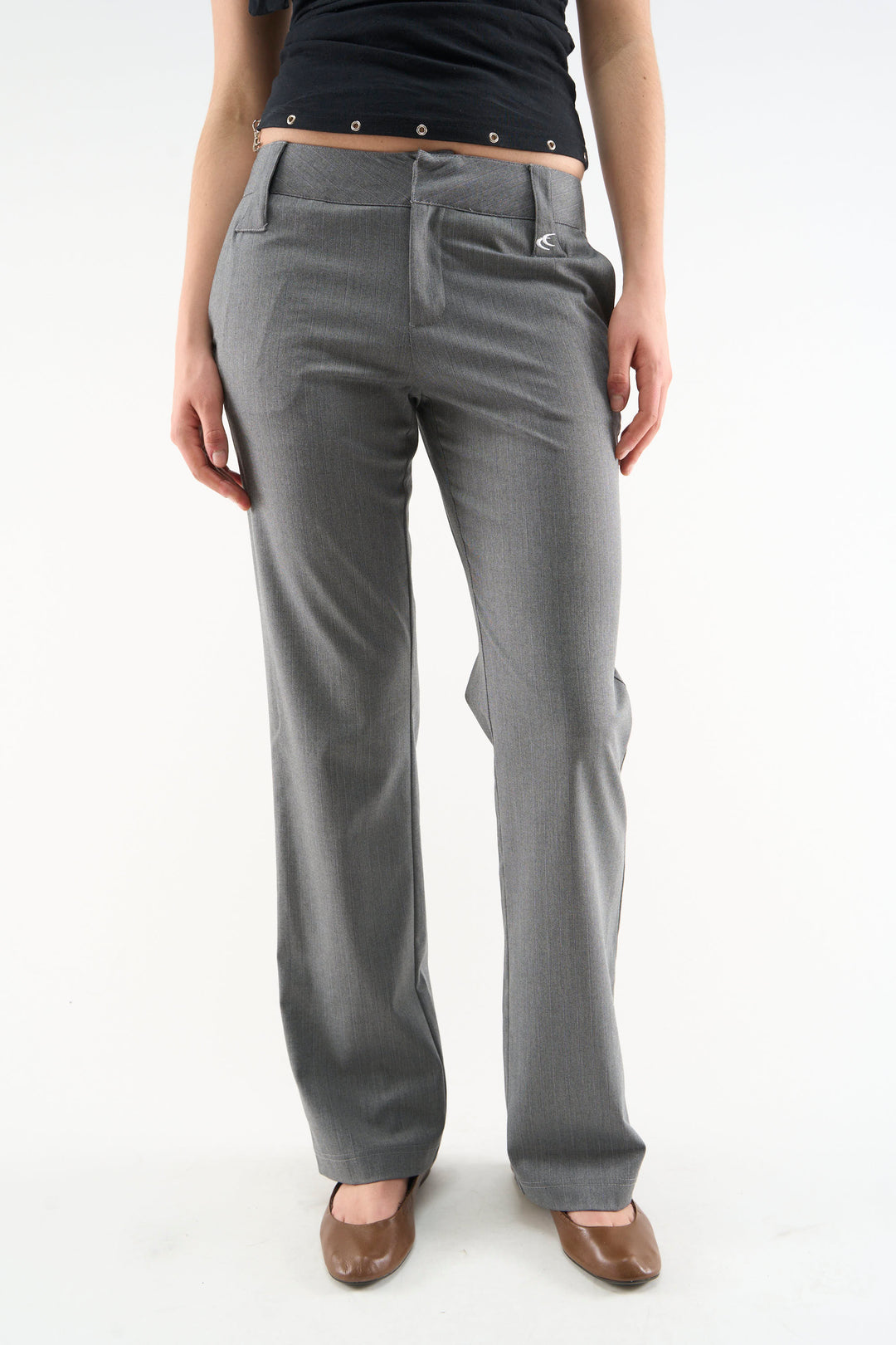 Scuffers Grey Striped Pants for Women, Size S