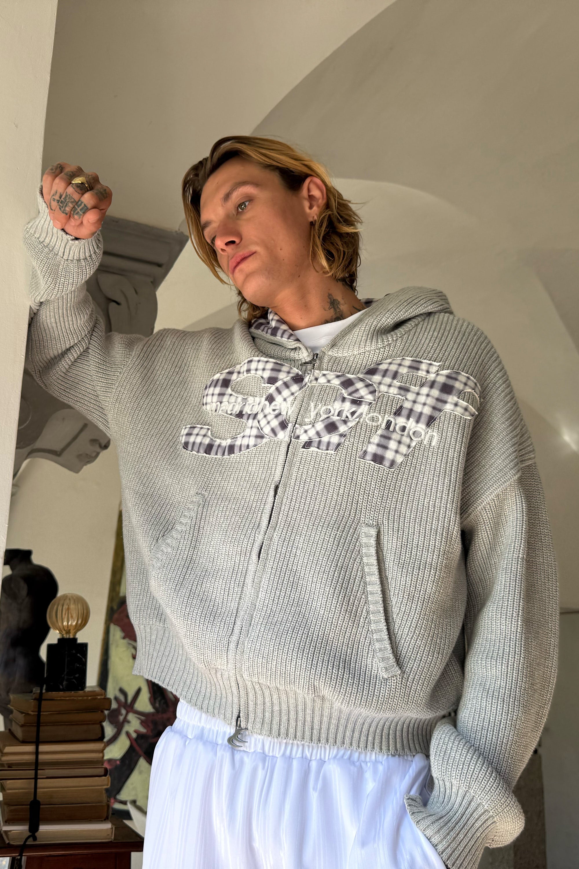Brooks Grey Zipper Knit