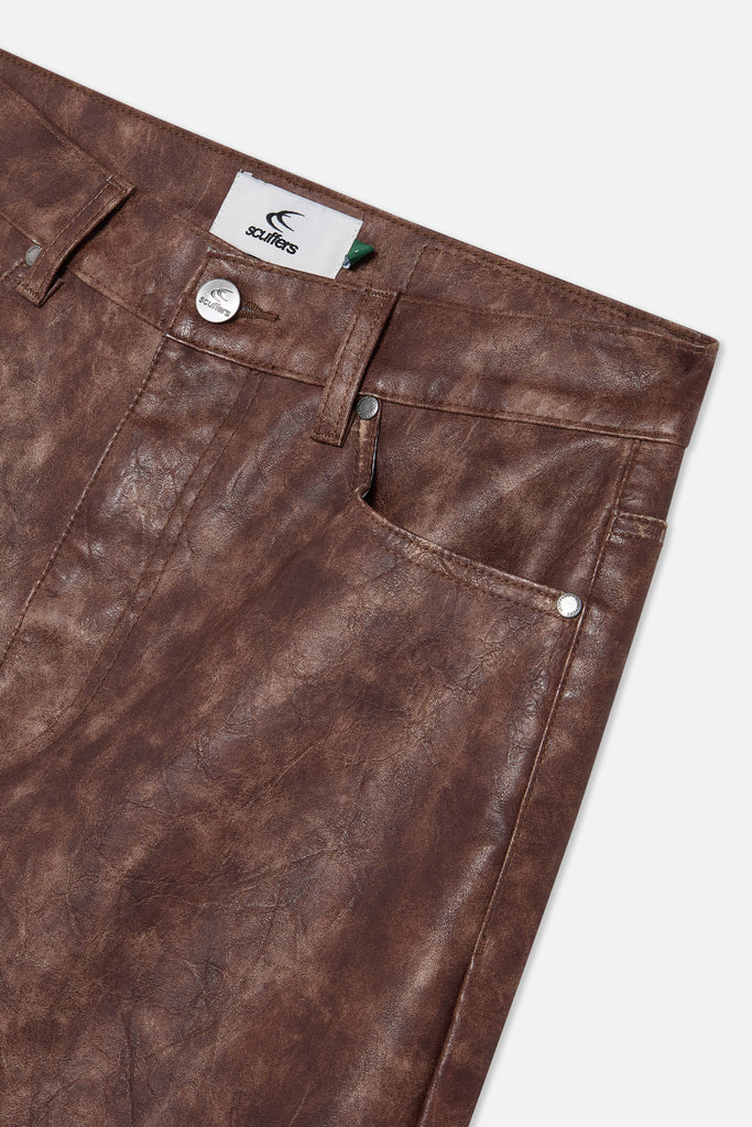 Leather Brown Jumbo Pants