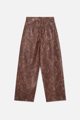 Leather Brown Jumbo Pants