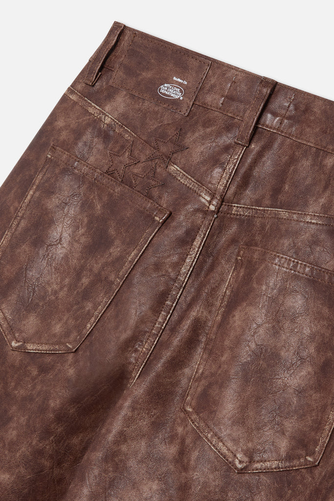 Leather Brown Jumbo Pants